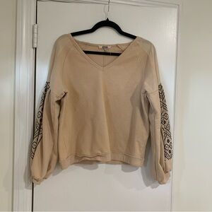 Gimmicks Buckle Embroidered Puff Sleeve Cropped Too Boho Women’s Size Large